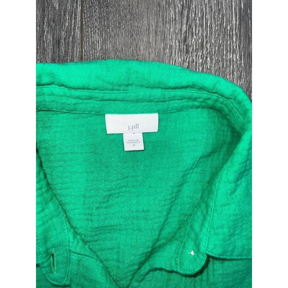 J. Jill Green Papay Cotton Gauze Button Down Y2K Shirt shorts Set M/L A005403 - Picture 6 of 13